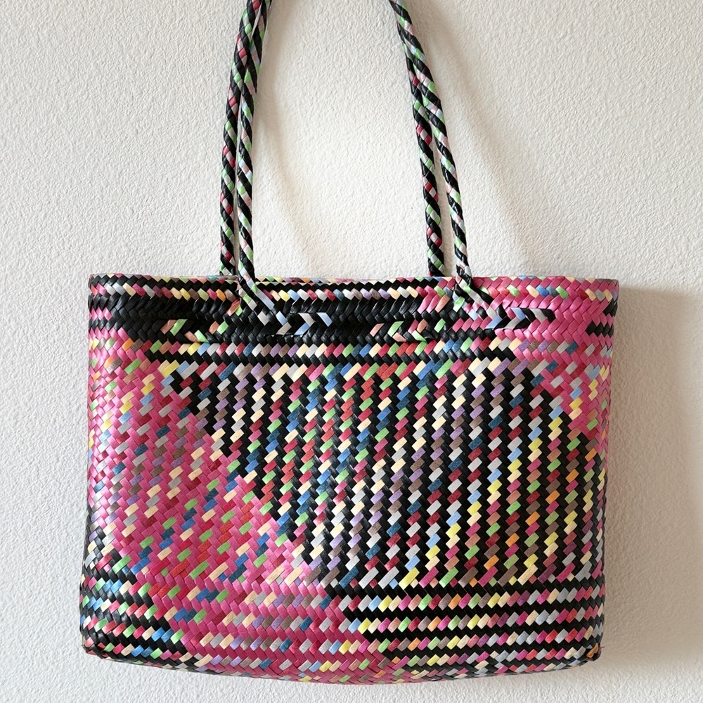 Multicolor Woven Tote Bag